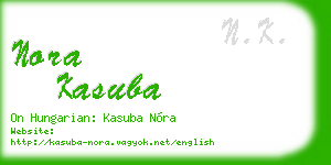 nora kasuba business card